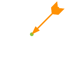 Präzise: stilisierte Zielscheibe mit Pfeil mittendrin