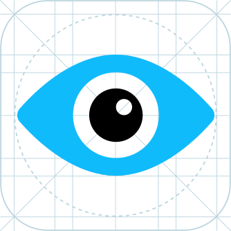 Ein stilisiertes Auge im Raster, das wie ein Fokus gestaltet ist.